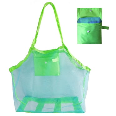 Details about / Portable Sand Away Carry All Beach Mesh Bag Tote Kids Toys Beach Storage Bag Net